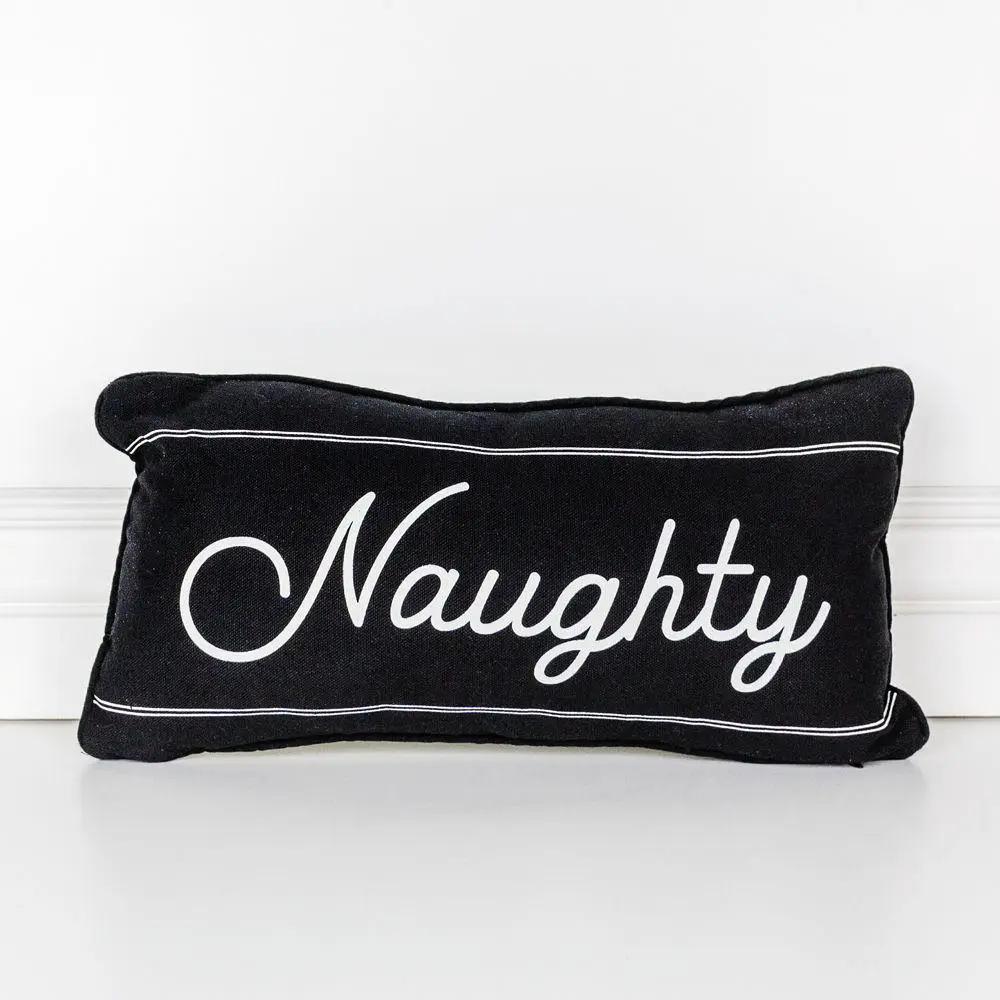 Naughty or Nice Pillow Reversible Christmas Decor