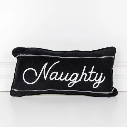 Naughty or Nice Pillow Reversible Christmas Decor