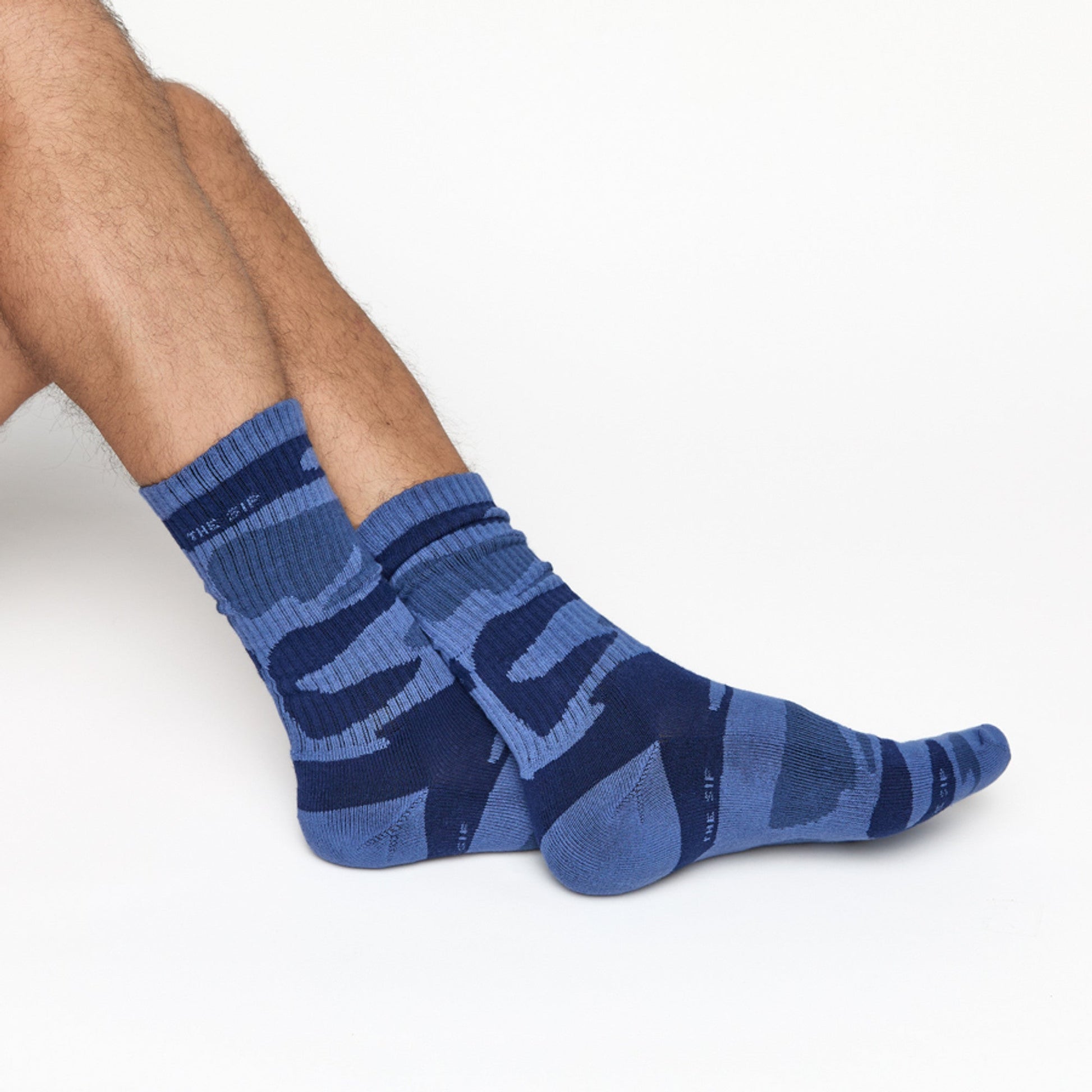 Navy Camo Socks 2-Pack by DeadSoxy, blue striped team colorways socks on Tampa Home & Garden Store
