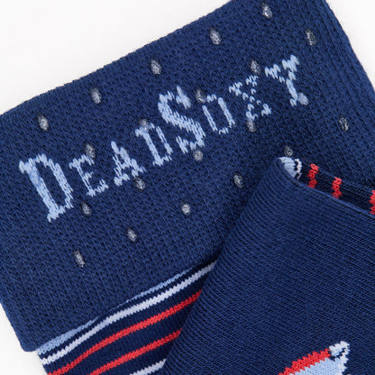 Navy Ole Miss helmet dress socks by DeadSoxy, licensed college socks with helmet motif on Tampa Home & Garden Store