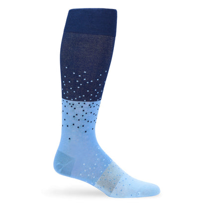 Navy Ombre Dot Dress Socks DeadSoxy, knee-high colorway navy to light blue with dots on Tampa Home & Garden Store
