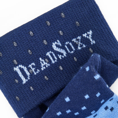 DeadSoxy Navy Ombre Dot Dress Socks navy with light blue dots, team colorways on Tampa Home & Garden Store