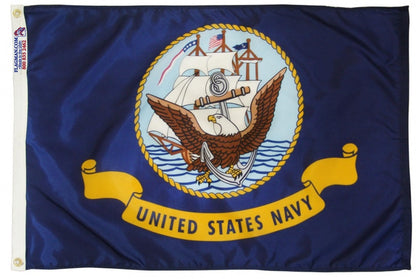 Bandera de la Marina para exteriores: calidad militar, fabricada en EE. UU. (nailon o poliéster)