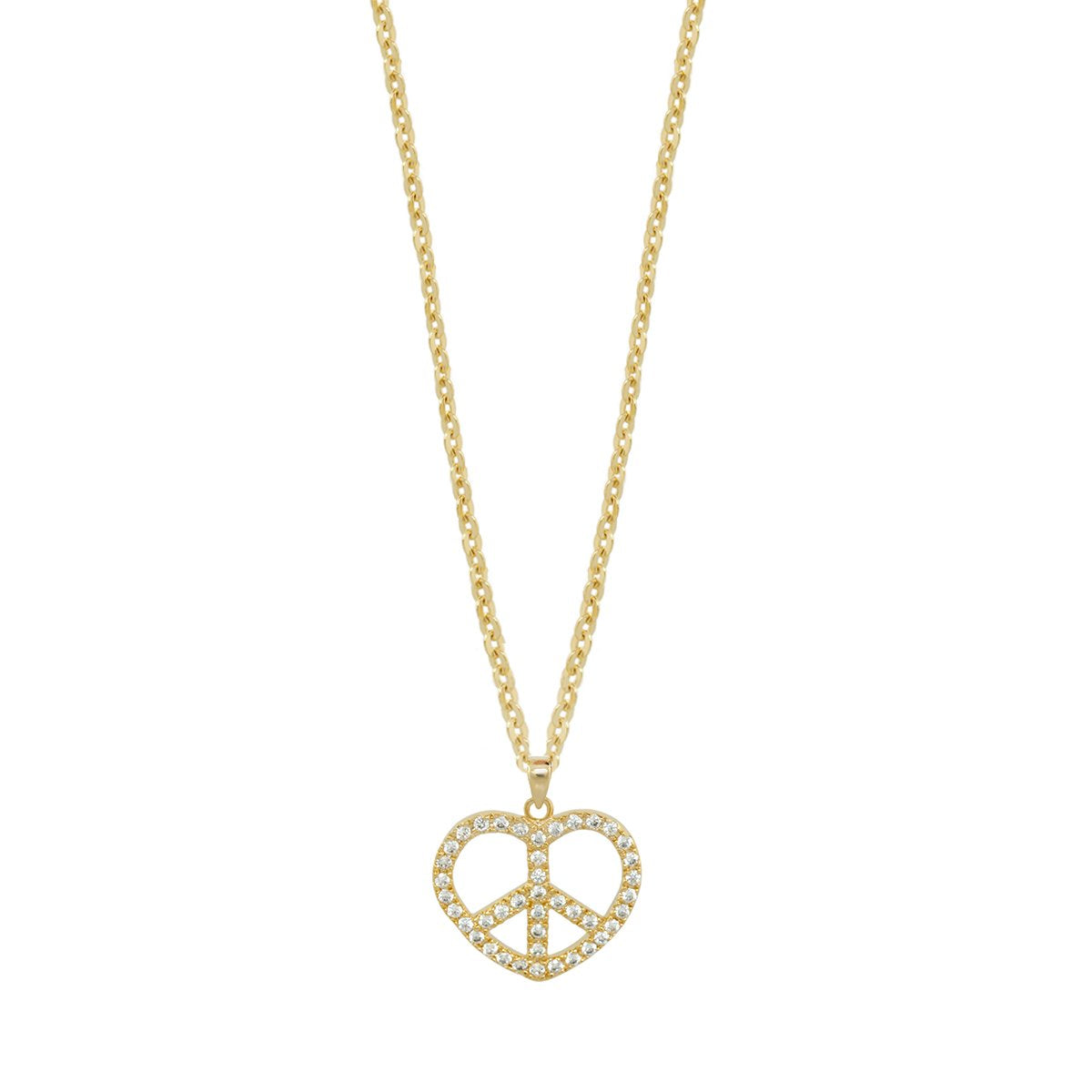 Children's gold-tone pave heart peace necklace, Lauren G Adams, Girl's Collection on Tampa Home & Garden Store