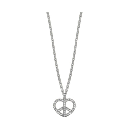 Children's pave heart peace necklace on silver chain by Lauren G Adams, Girl's Collection on Tampa Home & Garden Store