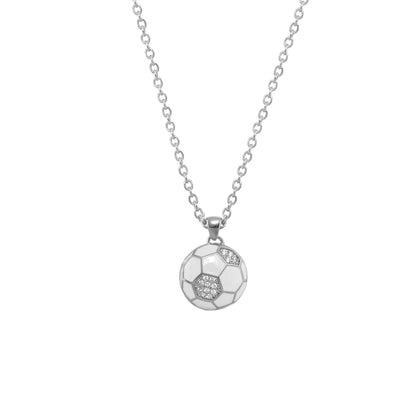 Childrens Pendant Necklace by Lauren G Adams; soccer ball charm with pave accents on chain on Tampa Home & Garden Store