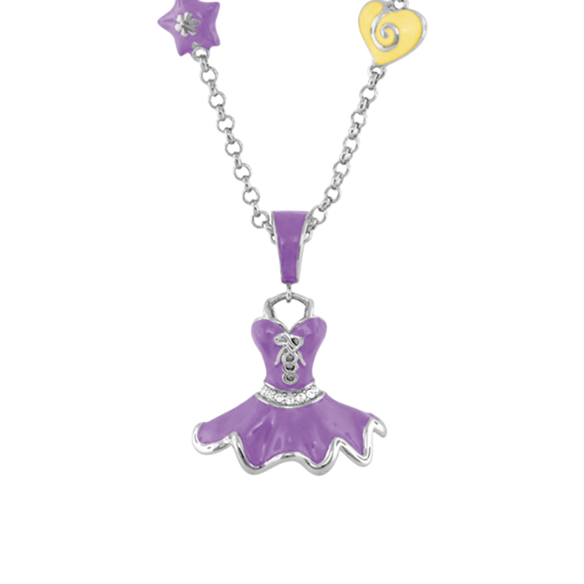Beautiful Ballet Necklace by Lauren G Adams, purple dress pendant on silver chain on Tampa Home & Garden Store