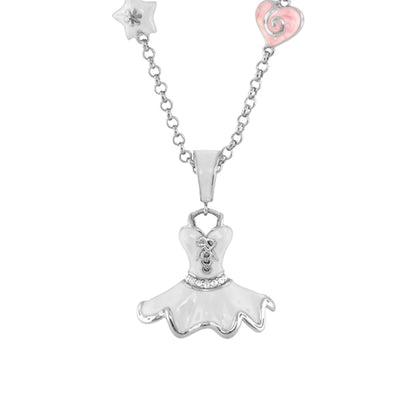 Beautiful Ballet Necklace for girls, silver tutu pendant with rhinestone waist, Lauren G Adams on Tampa Home & Garden Store