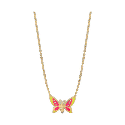 Dream Garden Butterfly Necklace by Lauren G Adams, gold chain with vibrant enamel butterfly pendant on Tampa Home & Garden Store