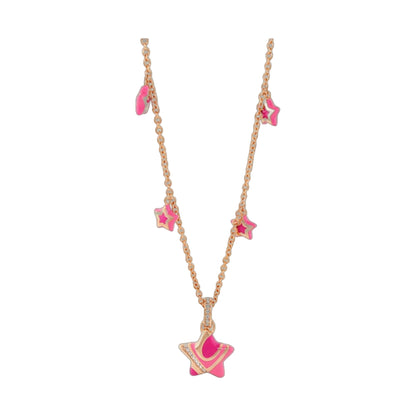 I Am A Star Child's Necklace rose-gold chain pink enamel star charms Lauren G Adams on Tampa Home & Garden Store
