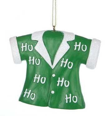 Ornement de Noël en chemise - Vert Ho Ho Ho