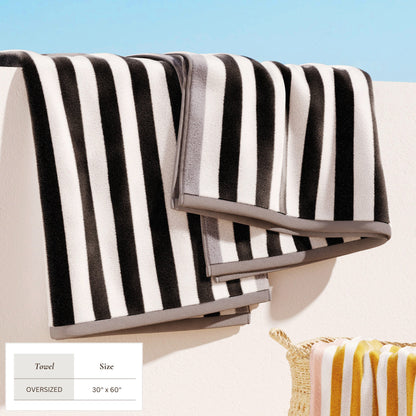 Cabana Cotton Beach Towel and Striped Border