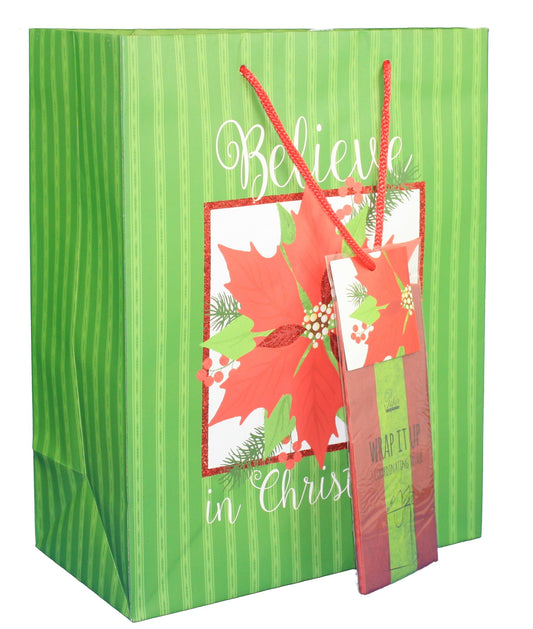 Large Gift Bag With Tissue - Believe In Christmas