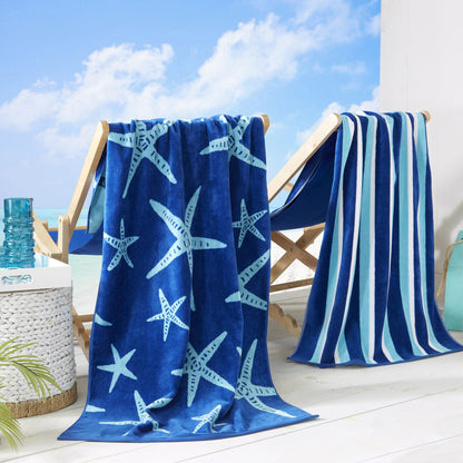 Velour Cotton Beach Towels and Maui Two Pack