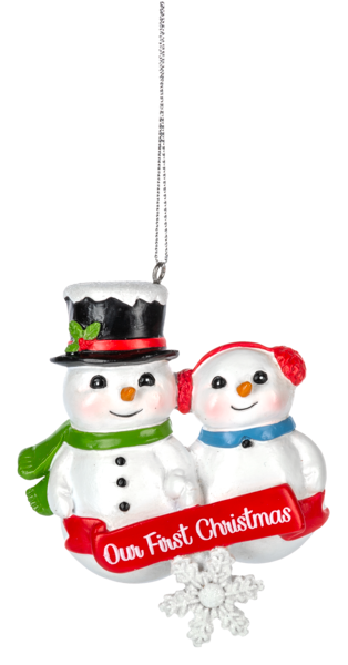 Snow Couple Ornament - Our First Christmas - Tampa Home & Garden Store