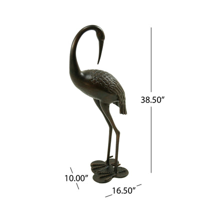 Sunny Outdoor 39 Inch Aluminum Crane decorative garden statue, shiny finish HouseOfZazla on Tampa Home & Garden Store