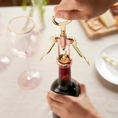 Premium Copper and Gold Winged Corkscrew Set