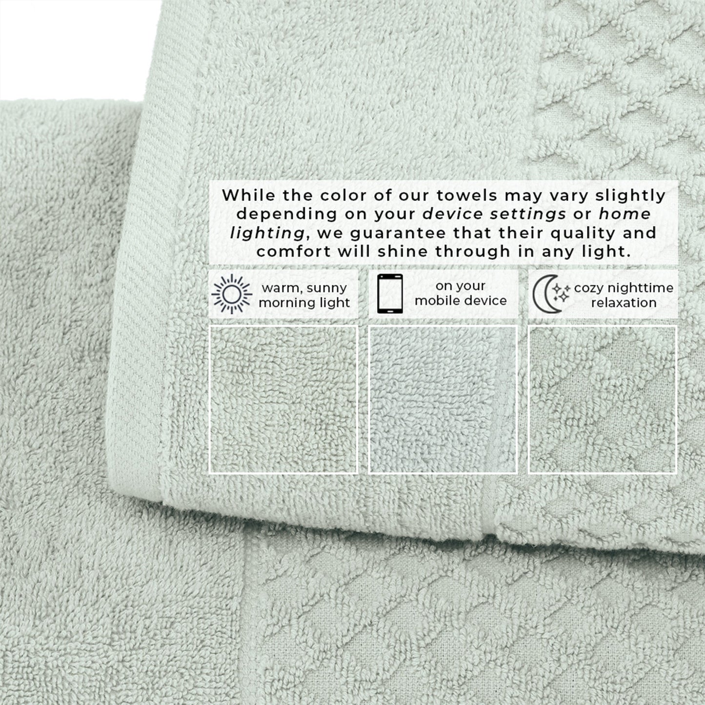 Cotton Diamond Waffle Weave Bath Towel Set