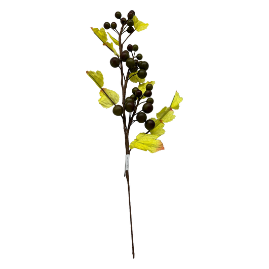 Green Grape Cluster Spray  With Autumn Leaves 15 1/2 Inch