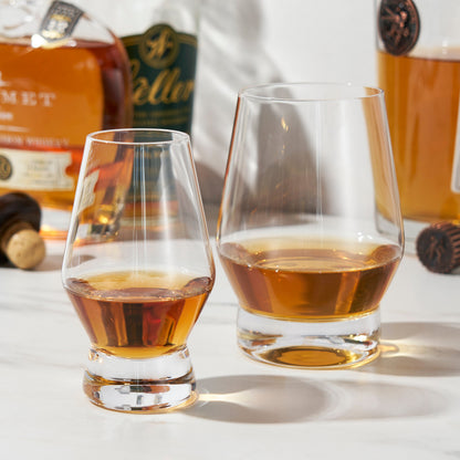 Set of Two Heavy Crystal Whiskey Tasting Glasses