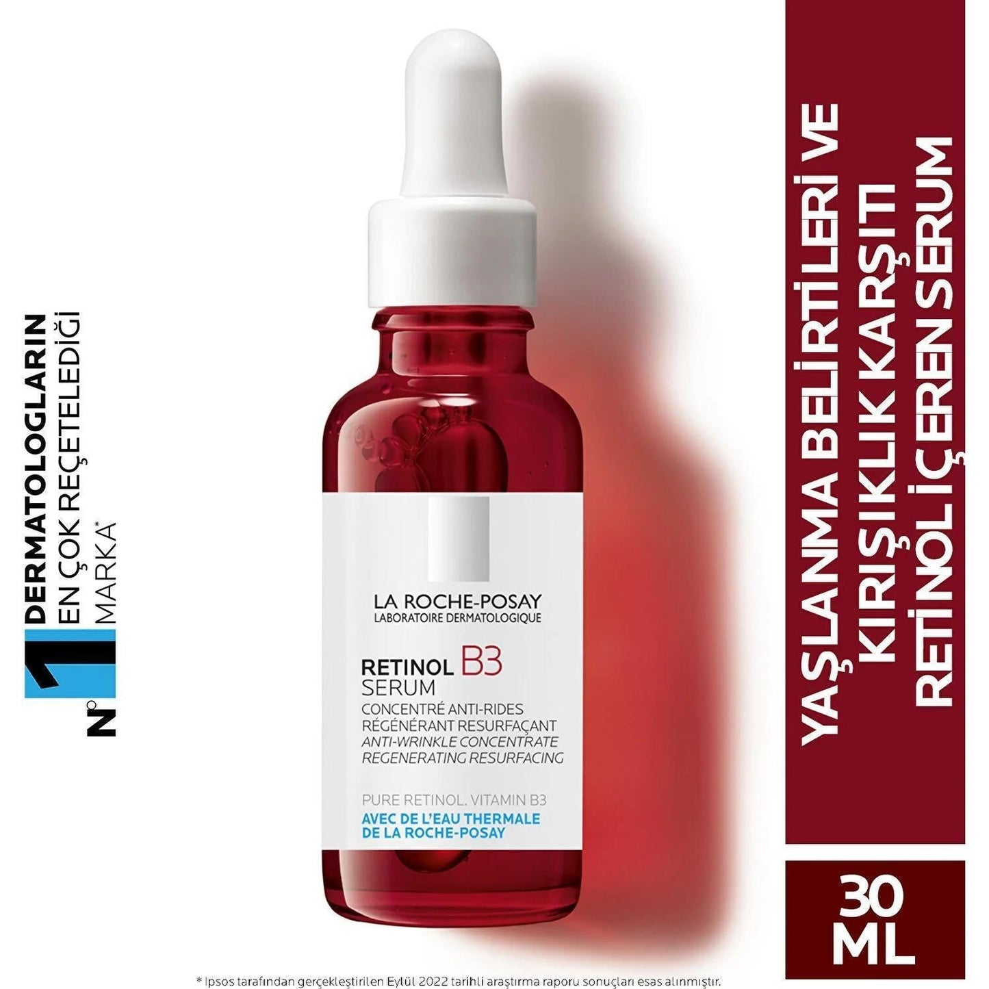 Retinol B3 Serum by La Roche-Posay, serum in a red glass bottle with dropper, 30 ml on Tampa Home & Garden Store
