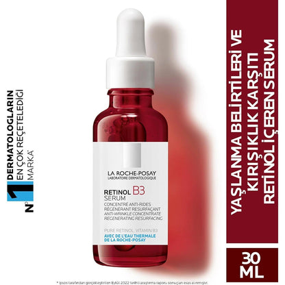 Retinol B3 Serum by La Roche-Posay, serum in a red glass bottle with dropper, 30 ml on Tampa Home & Garden Store