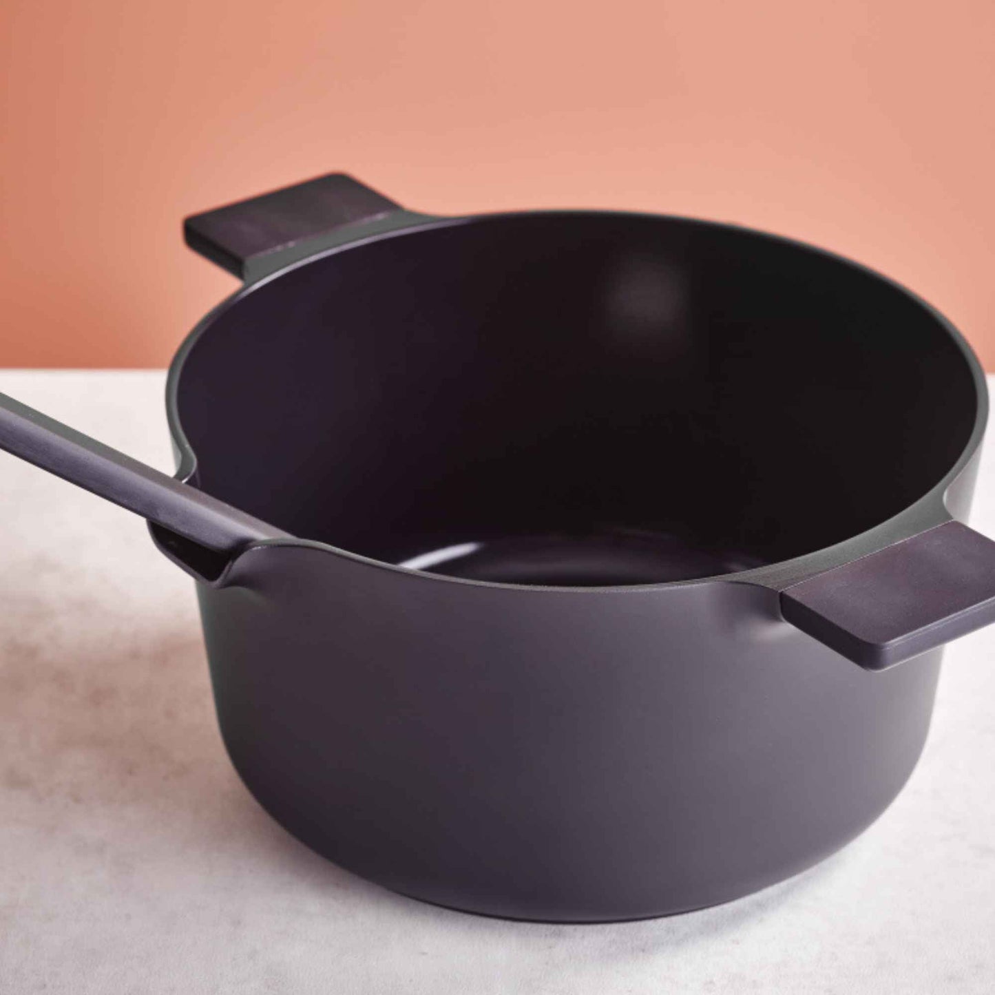 Alva Cookware ceramic nonstick pan from the 5-Piece Stackable Set, charcoal gray exterior on Tampa Home & Garden Store