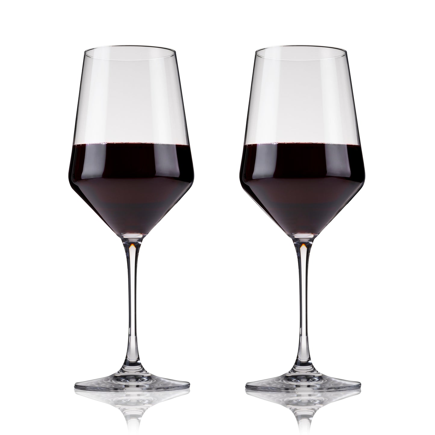 Raye Angled Crystal Bordeaux Stemware Set of 2