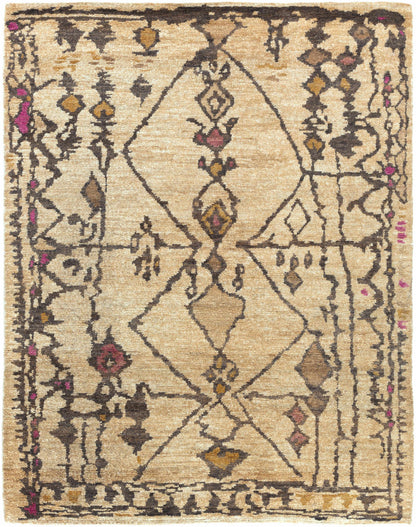 Neeses Premium Jute Rug beige natural fiber with dark brown geometric border clearance on Tampa Home & Garden Store