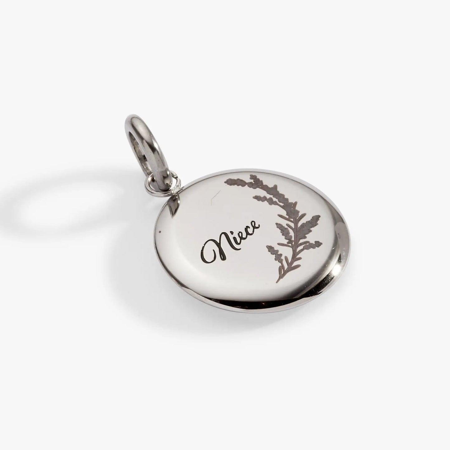 Niece Lavender Disc Charm with Heartfelt Message
