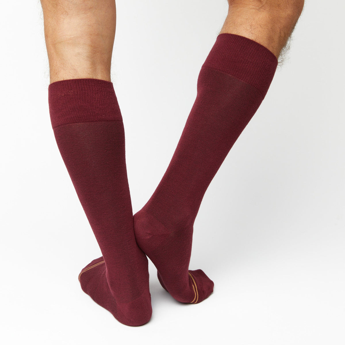 Nelson Dress Socks by DeadSoxy burgundy boardroom socks with gold toe stripe, set of 2 on Tampa Home & Garden Store