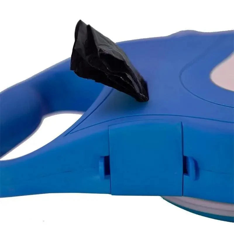 Leash with water bottle and waste bag dispenser in blue on Tampa Home & Garden Store