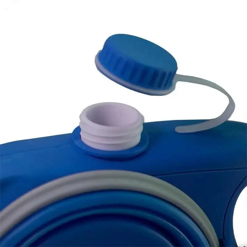 Leash with Water Bottle and Waste Bag Dispenser blue plastic bottle with cap removed on Tampa Home & Garden Store