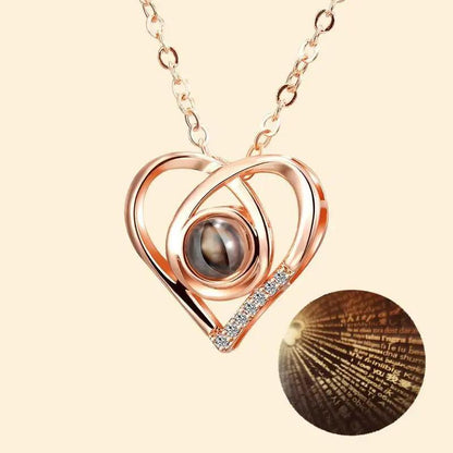 Rose gold heart pendant necklace with central pearl and crystal-studded edge Stevvex on Tampa Home & Garden Store