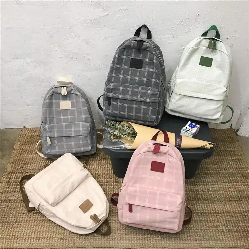 Stevvex striped plaid school backpack, 5 color options for teens on Tampa Home & Garden Store
