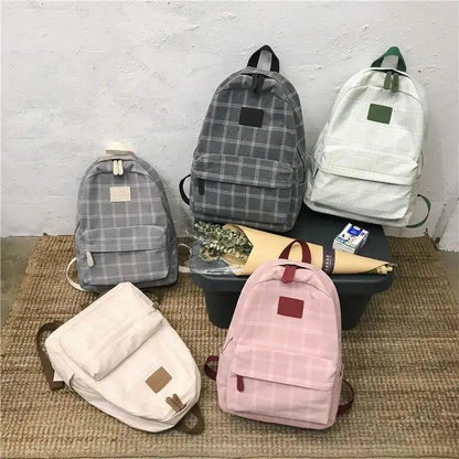 Stevvex striped plaid school backpack, 5 color options for teens on Tampa Home & Garden Store