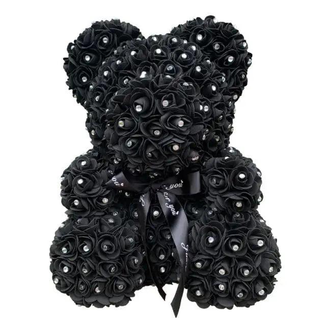 Handmade Artificial Rose Bear and Soft Fill