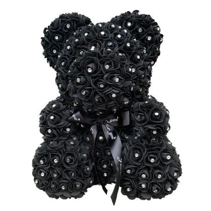 Handmade Artificial Rose Bear and Soft Fill