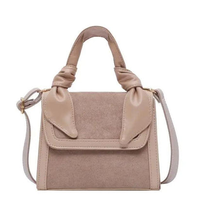 Stevvex New Classic women's shoulder bag in beige leather with suede front panel on Tampa Home & Garden Store