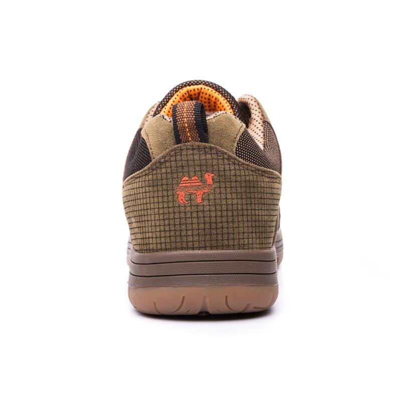Stevvex hiking shoe rear view olive-brown plaid low-cut wear-resistant outdoor footwear on Tampa Home & Garden Store