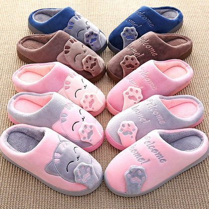 Stevvex cat slippers for couples, memory foam fuzzy indoor slip-ons with paw prints, 9 pairs on Tampa Home & Garden Store