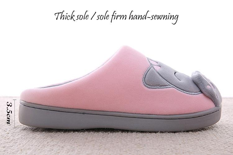 Stevvex women's pink fuzzy memory foam slipper with cat-themed grey accents and non-slip sole on Tampa Home & Garden Store