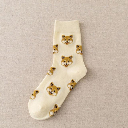 Creative Pomeranian Cotton Socks For Unisex