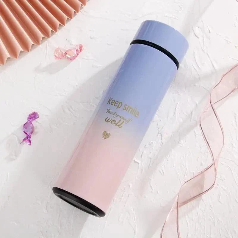 Stevvex 500ml gradient blue-pink stainless steel thermos bottle with lid on Tampa Home & Garden Store