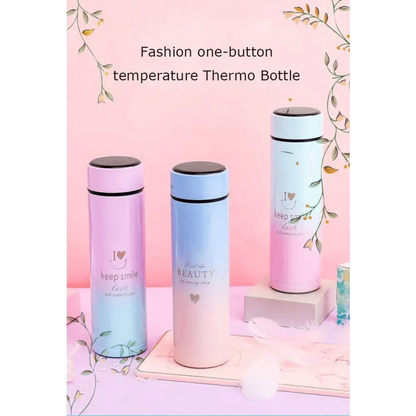 Stevvex 500ML smart thermos bottle trio with LED temp display, stainless steel gradient on Tampa Home & Garden Store