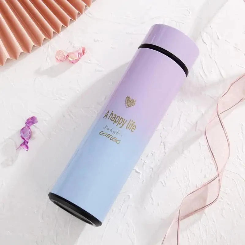 Stevvex 500ML stainless steel thermos with purple lid and blue gradient on Tampa Home & Garden Store