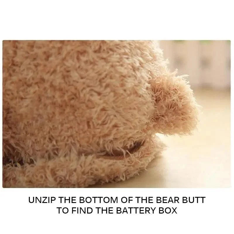 Stevvex 33cm bear plush toy, fluffy beige stuffed animal with battery box access on Tampa Home & Garden Store