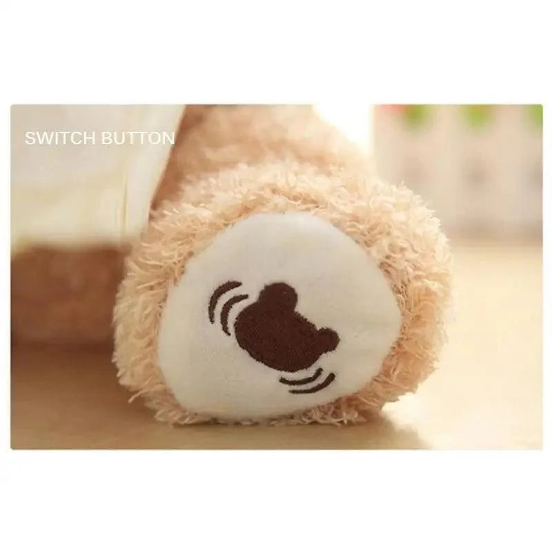 Bear plush toy 33cm by Stevvex, beige fluffy fur with white paw pad and brown stitched nose on Tampa Home & Garden Store