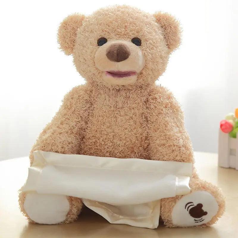 New Elegance 33cm Stevvex bear plush toy beige plush with white wrap electric music bear on Tampa Home & Garden Store