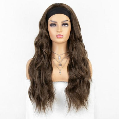 New Fashion Long Wavy Headband Wig dark brown body wave by Stevvex on Tampa Home & Garden Store
